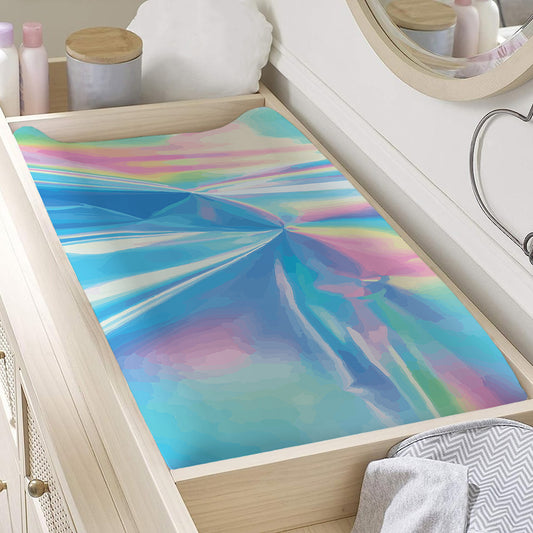 Blue Holographic Print Changing Pad Cover