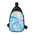 Blue Holographic Print Sling Bag
