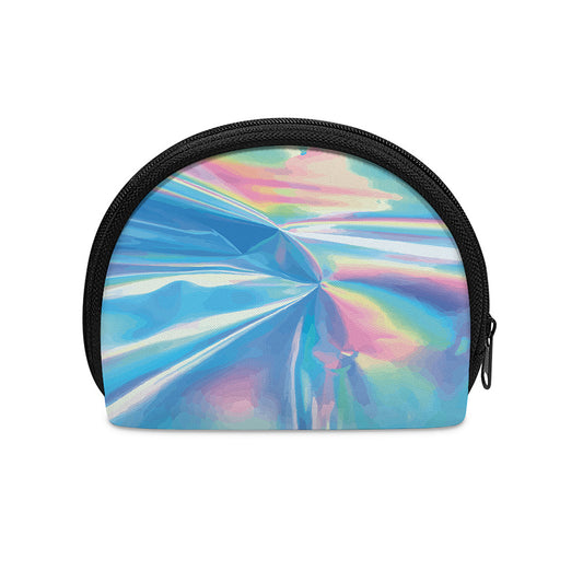 Blue Holographic Print Coin Purse
