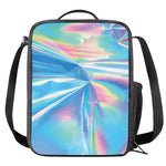 Blue Holographic Print Crossbody Lunch Bag