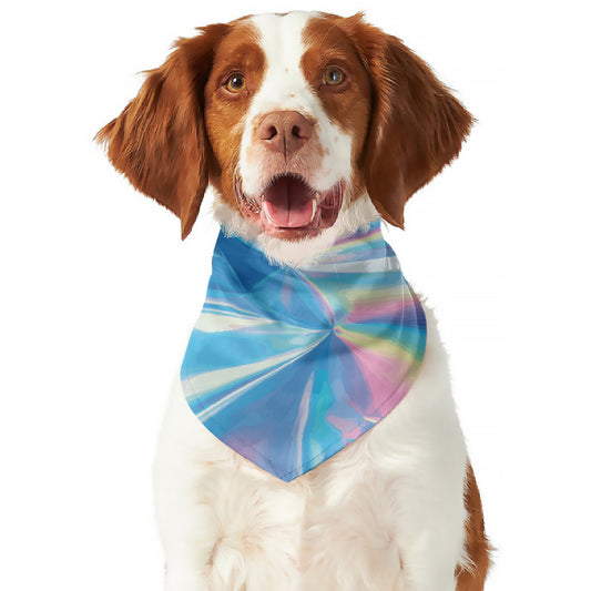 Blue Holographic Print Dog Bandana