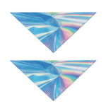 Blue Holographic Print Dog Bandana