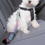 Blue Holographic Print Dog Seat Belt
