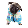 Blue Holographic Print Dog Zip Up Hoodie