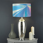 Blue Holographic Print Drum Lamp Shade