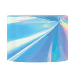 Blue Holographic Print Drum Lamp Shade