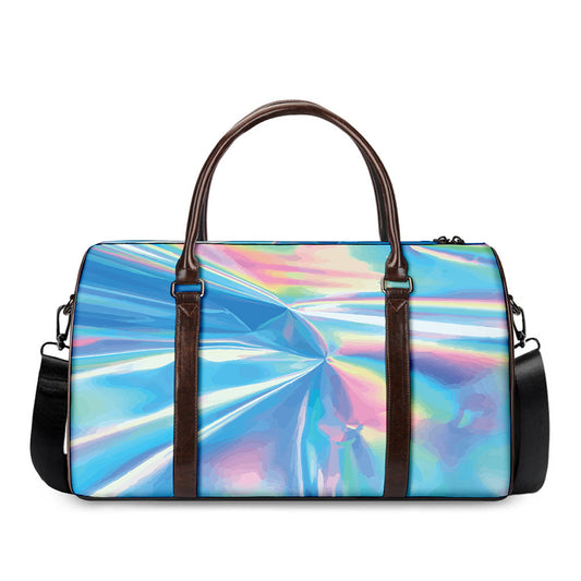 Blue Holographic Print Duffle Bag