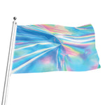 Blue Holographic Print Flag