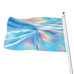 Blue Holographic Print Flag