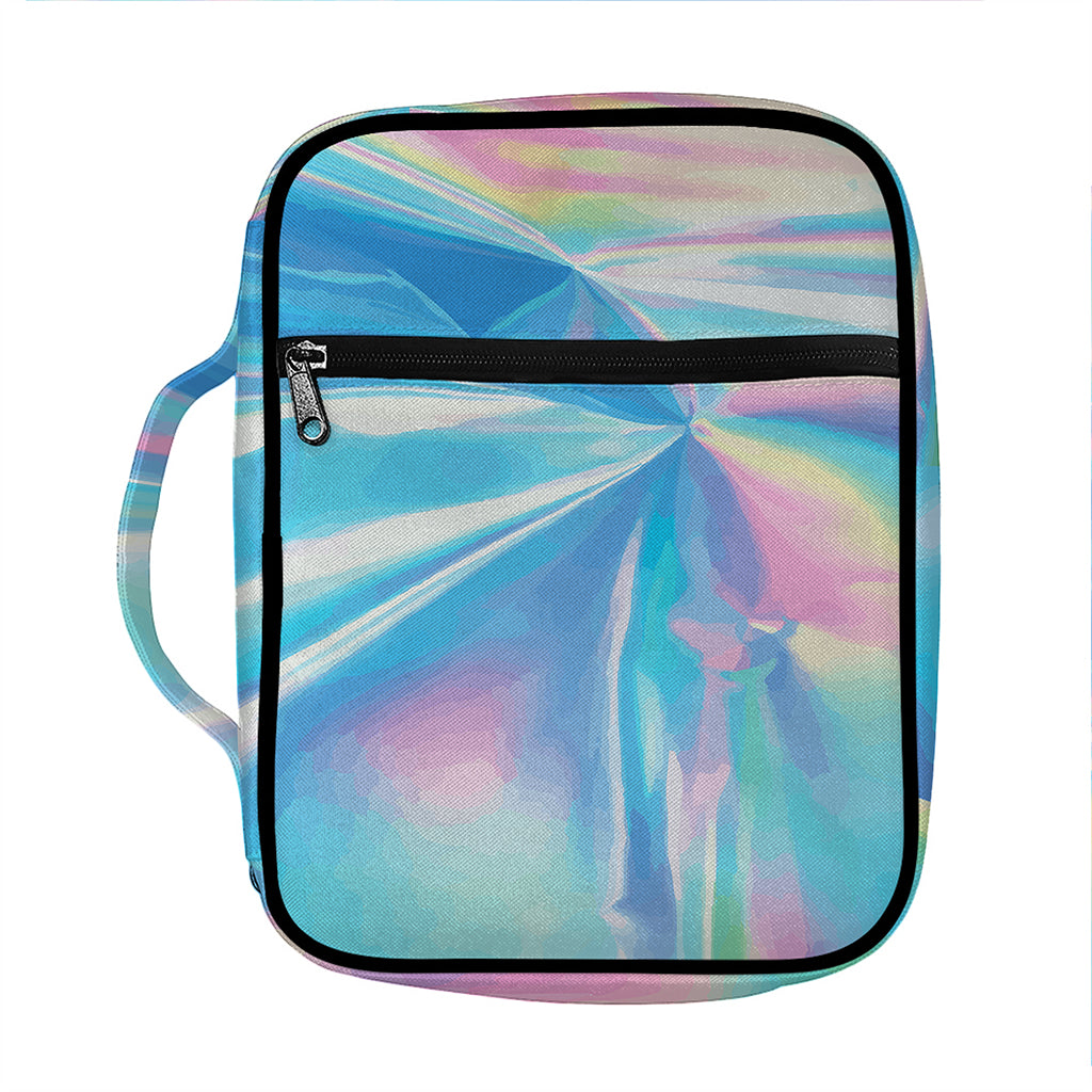 Blue Holographic Print Front Pocket Bible Bag