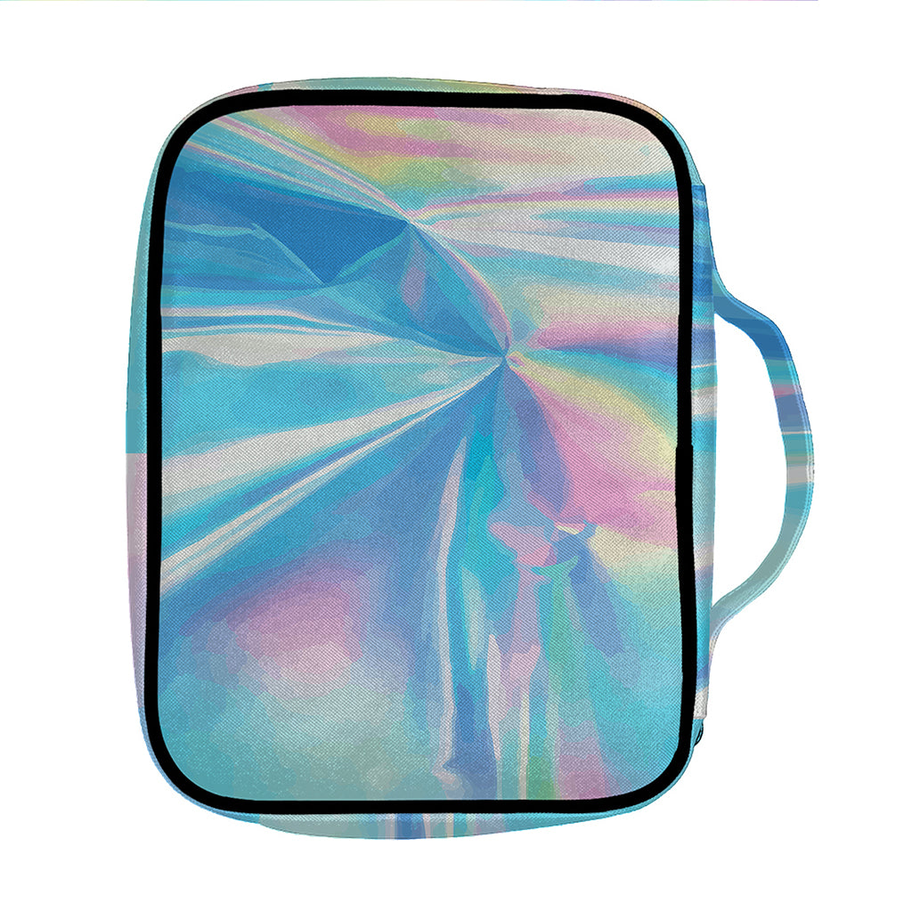 Blue Holographic Print Front Pocket Bible Bag
