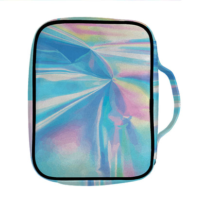 Blue Holographic Print Front Pocket Bible Bag