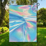 Blue Holographic Print Garden Flag