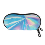 Blue Holographic Print Glasses Case