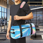 Blue Holographic Print Gym Bag