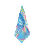 Blue Holographic Print Hand Towel