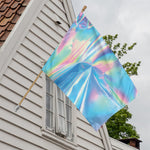 Blue Holographic Print House Flag