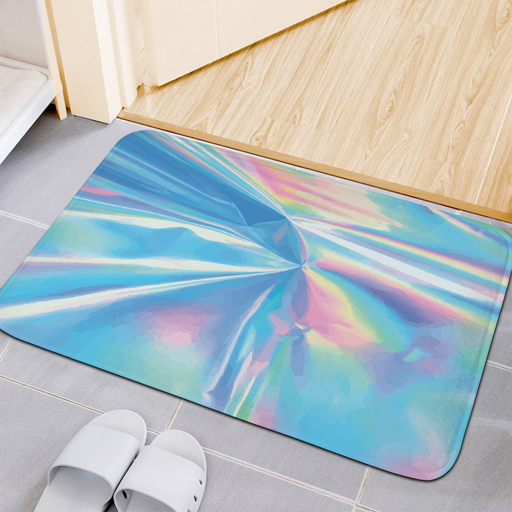 Blue Holographic Print Indoor Door Mat