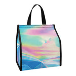Blue Holographic Print Insulated Lunch Tote