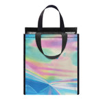 Blue Holographic Print Insulated Lunch Tote