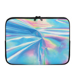 Blue Holographic Print Laptop Sleeve