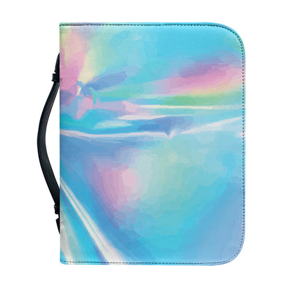 Blue Holographic Print Leather Bible Cover