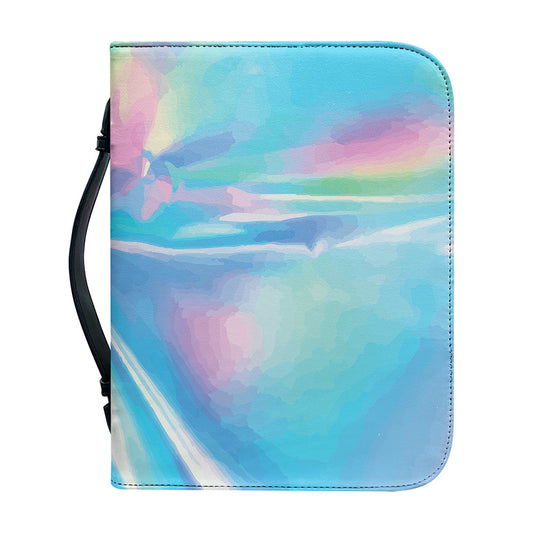 Blue Holographic Print Leather Bible Cover
