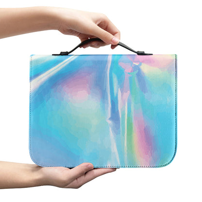 Blue Holographic Print Leather Bible Cover