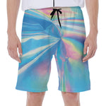 Blue Holographic Print Men's Beach Shorts