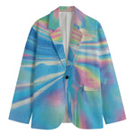 Blue Holographic Print Men's Blazer