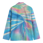 Blue Holographic Print Men's Blazer