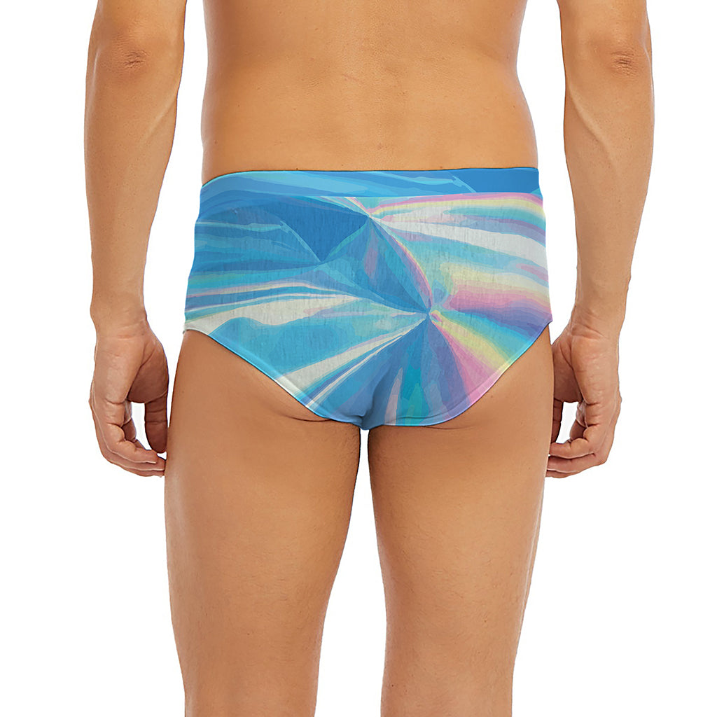 Blue Holographic Print Men's Briefs