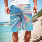 Blue Holographic Print Men's Cargo Shorts