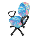 Blue Holographic Print Office Chair Cover