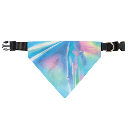 Blue Holographic Print Over The Collar Dog Bandana