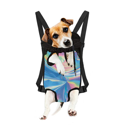 Blue Holographic Print Pet Carrier Backpack