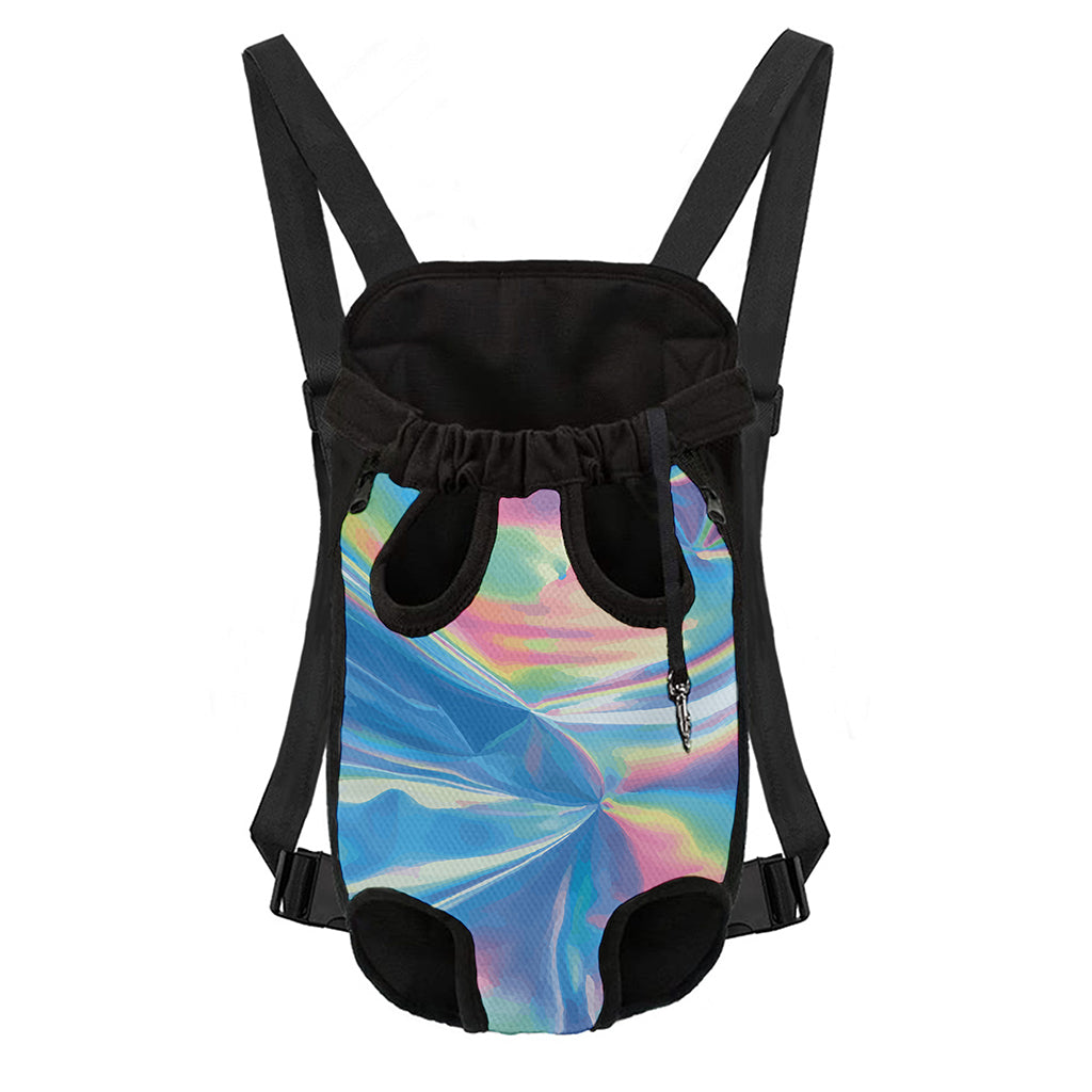 Blue Holographic Print Pet Carrier Backpack