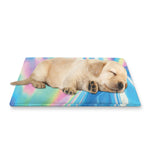 Blue Holographic Print Pet Cooling Mat Cover