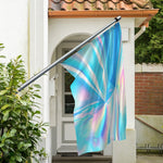 Blue Holographic Print Polyester Flag