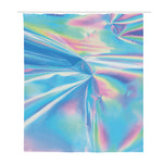 Blue Holographic Print Polyester Shower Curtain