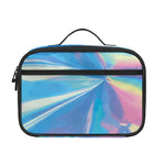 Blue Holographic Print Portable Lunch Bag