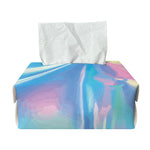 Blue Holographic Print Rectangle Tissue Box Cover