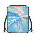 Blue Holographic Print Rectangular Crossbody Bag