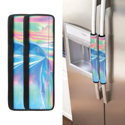 Blue Holographic Print Refrigerator Handle Covers