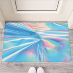Blue Holographic Print Rubber Doormat
