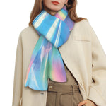 Blue Holographic Print Scarf