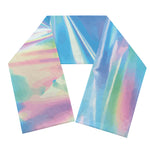 Blue Holographic Print Scarf
