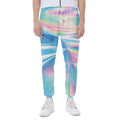 Blue Holographic Print Joggers