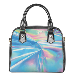 Blue Holographic Print Shoulder Handbag