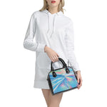 Blue Holographic Print Shoulder Handbag